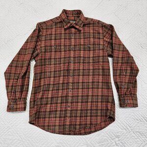 Orvis Shirt Mens M Plaid Long Sleeve Button Perfect Flannel 100% Cotton
